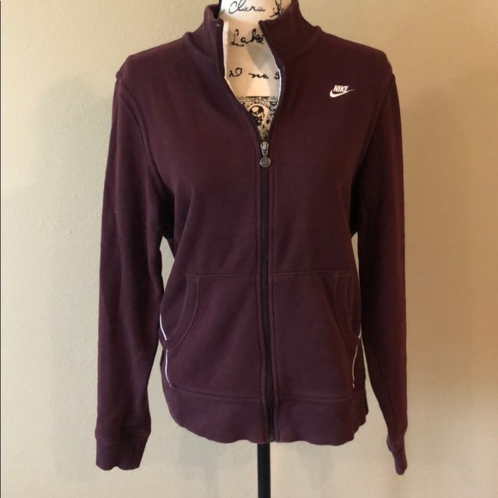 Maroon Nike track jacket